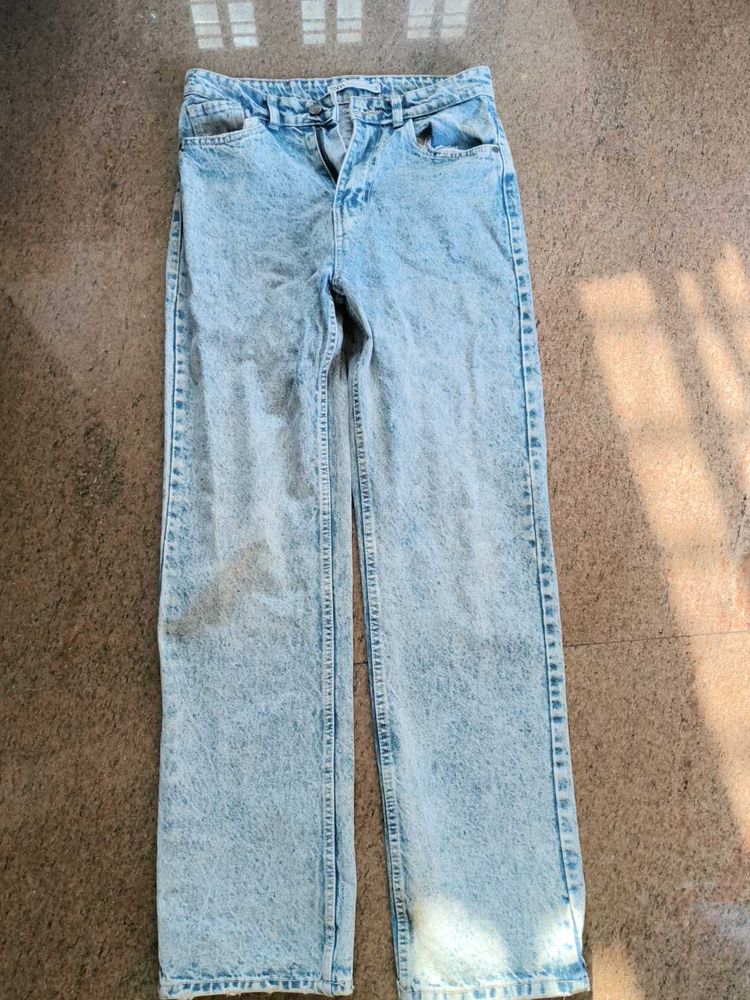 Zara Blue Wide Leg Jeans