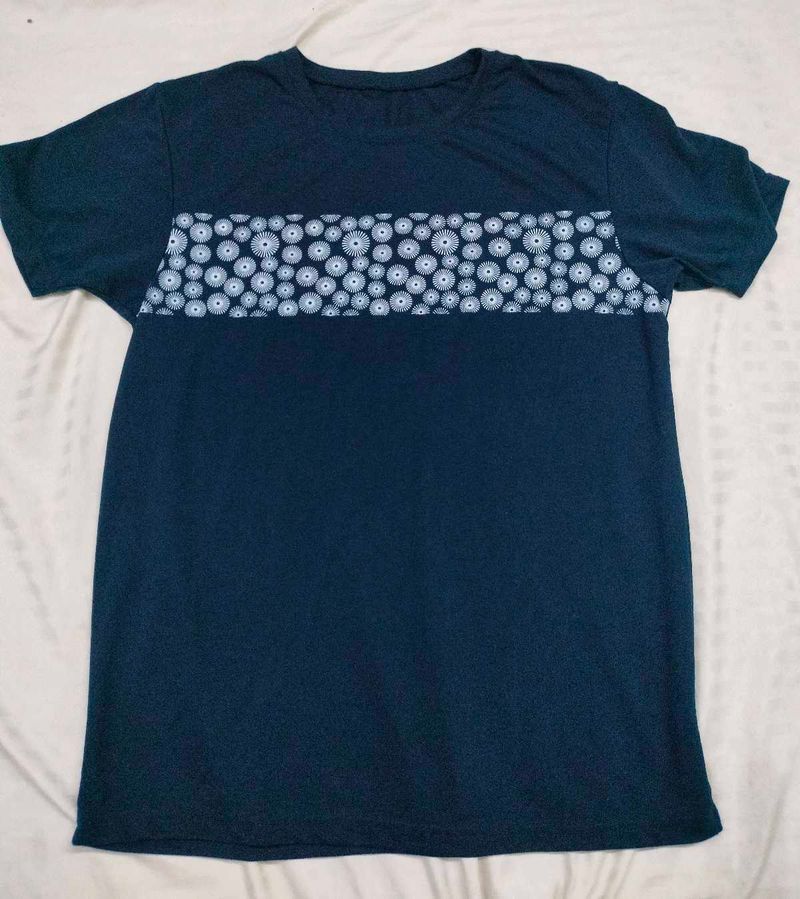 Navy Blue Patterned T-Shirt