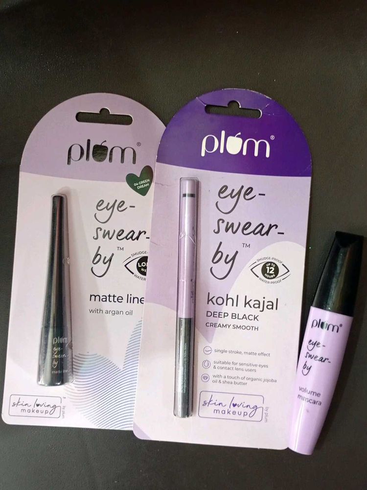 plum kajal liner and maskara combo