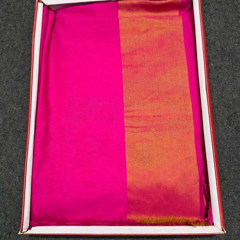 Hot Pink Silk Saree