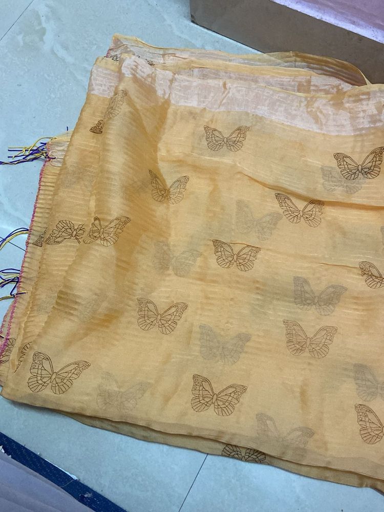 Butterfly Print Organza Dupatta🦋