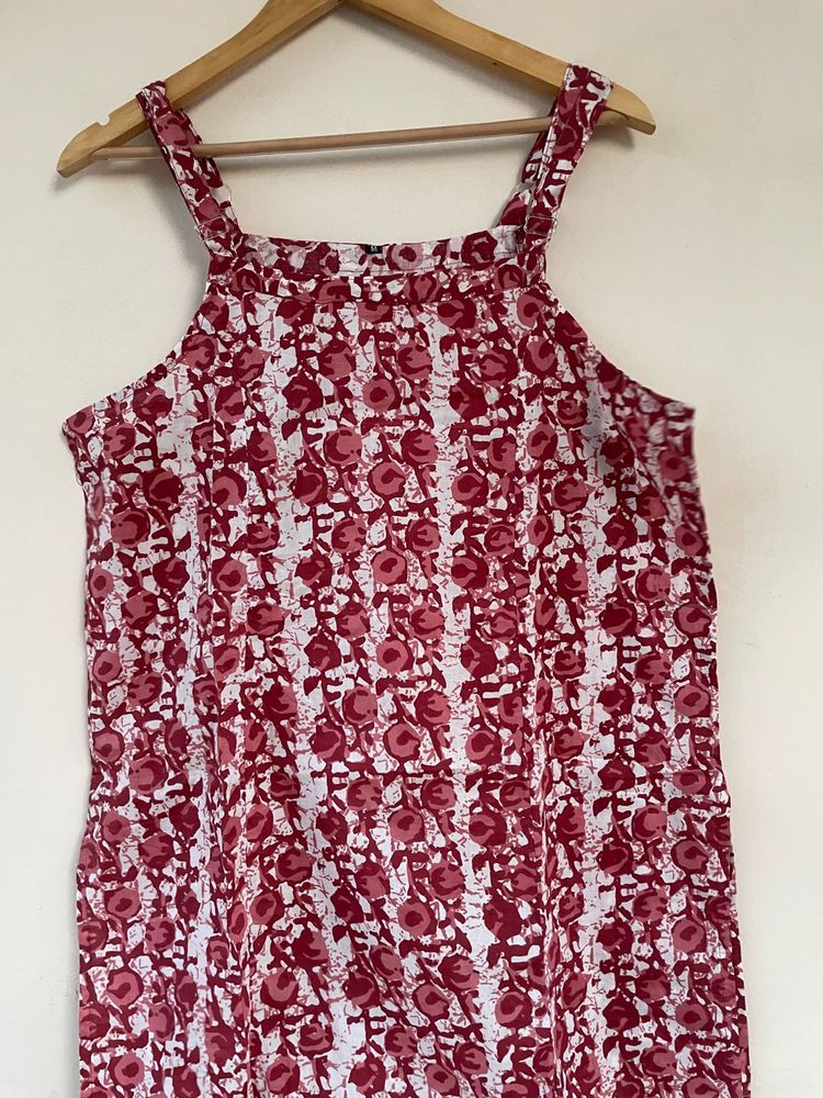 Floral Print Sleeveless Kurta