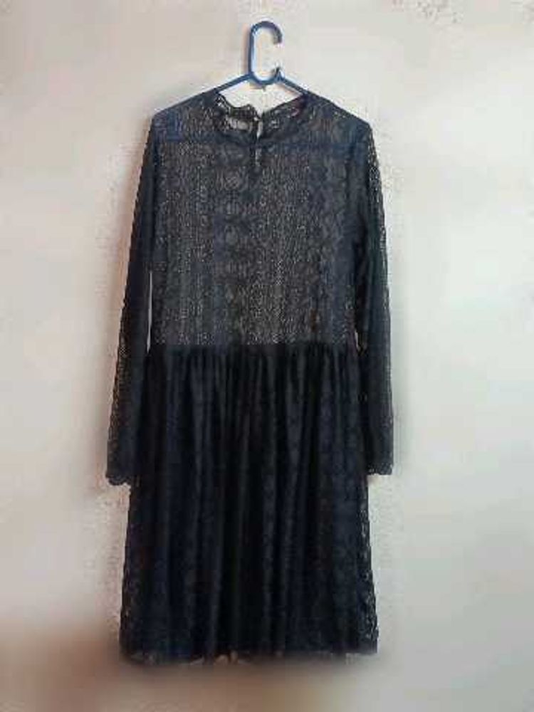 Partywear See-through Lace Mini-Dress Black 🖤