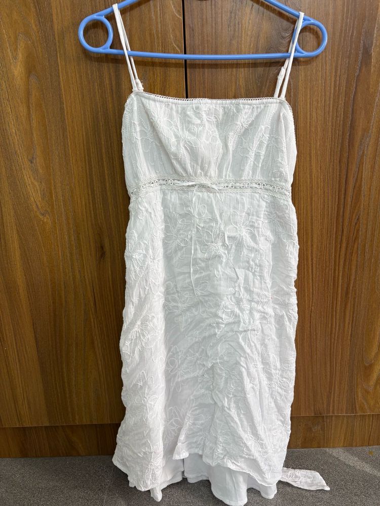 White Laced Floral Dress