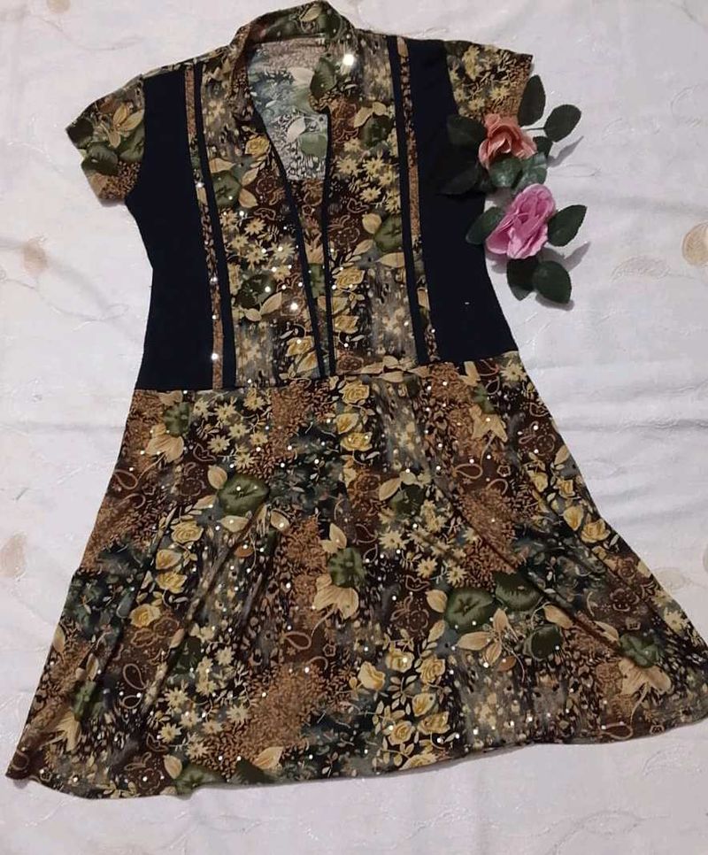 Floral Print A-Line Dress