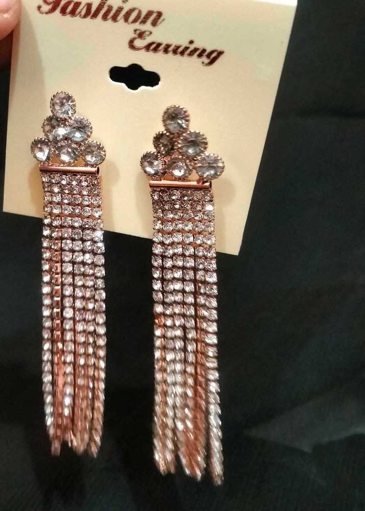 Perfect Rose Gold earrings for cocktail party.