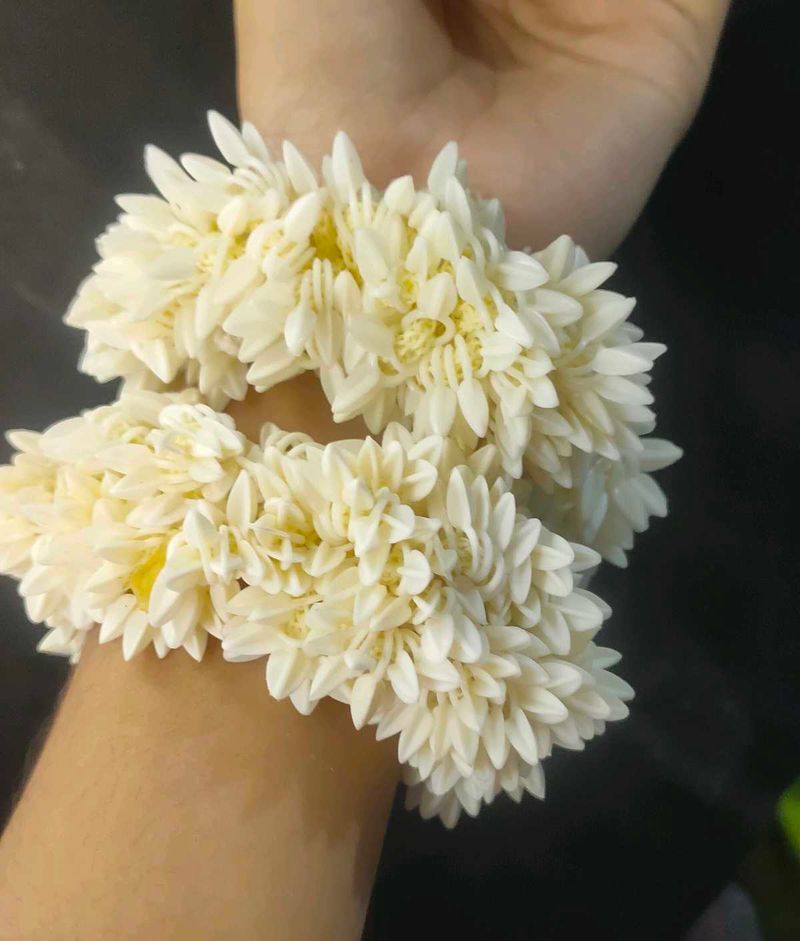 White Flower Wristlets