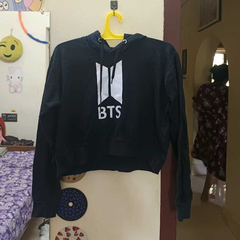 Cropped BTS hoddie.