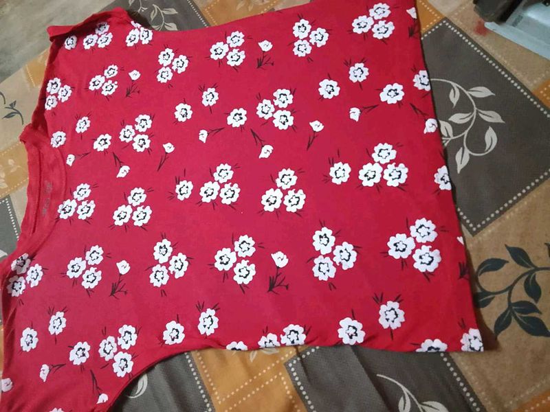 Red Floral Top