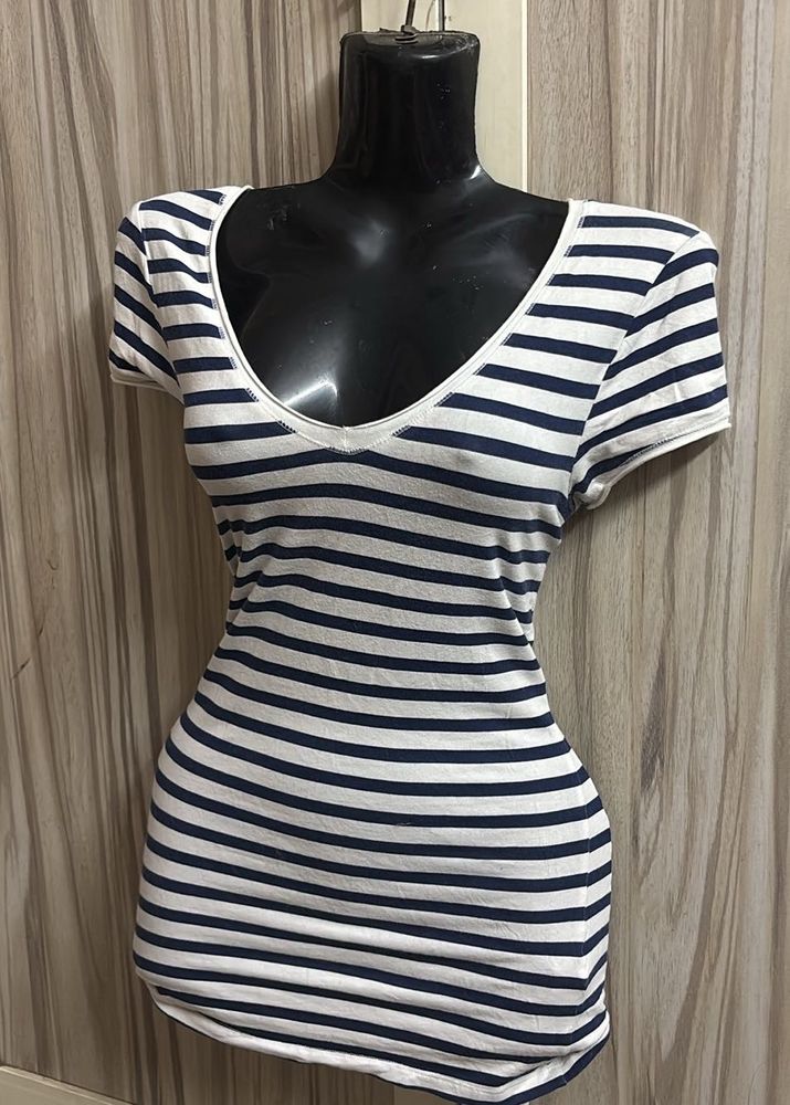 Striped V-Neck Top