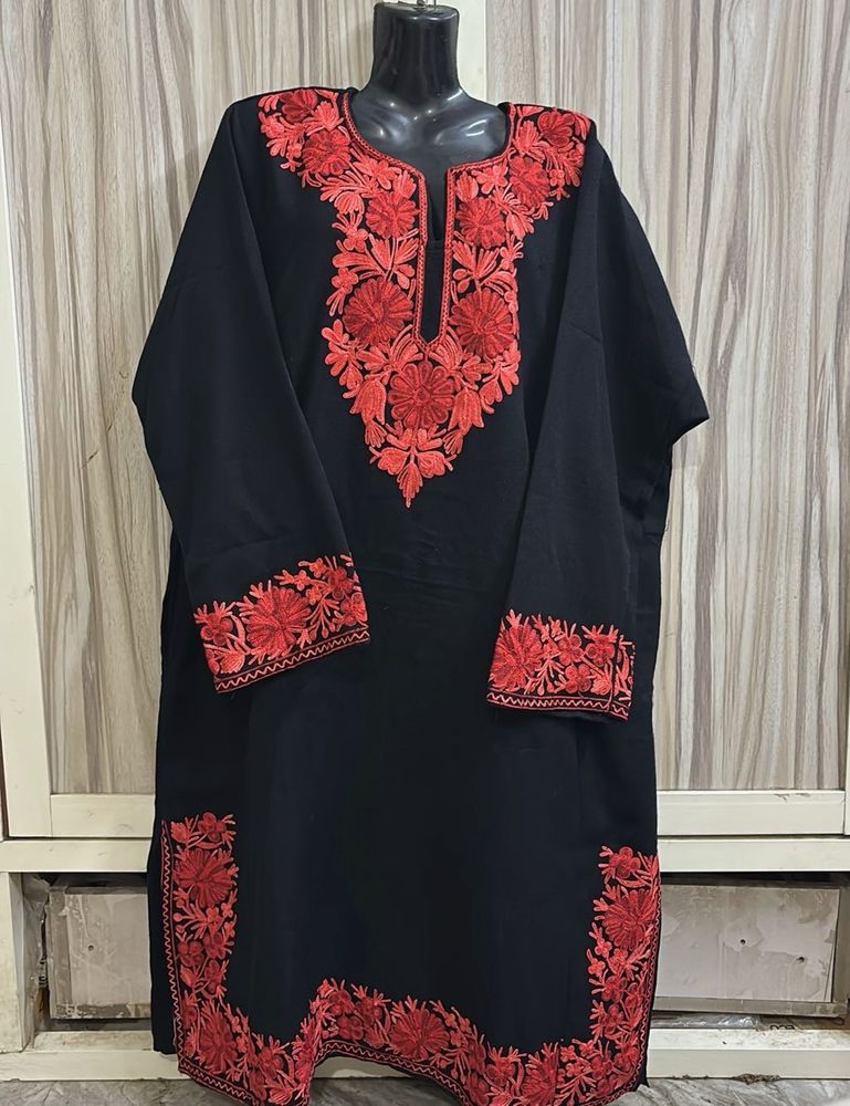 Embroidered Black Kurta
