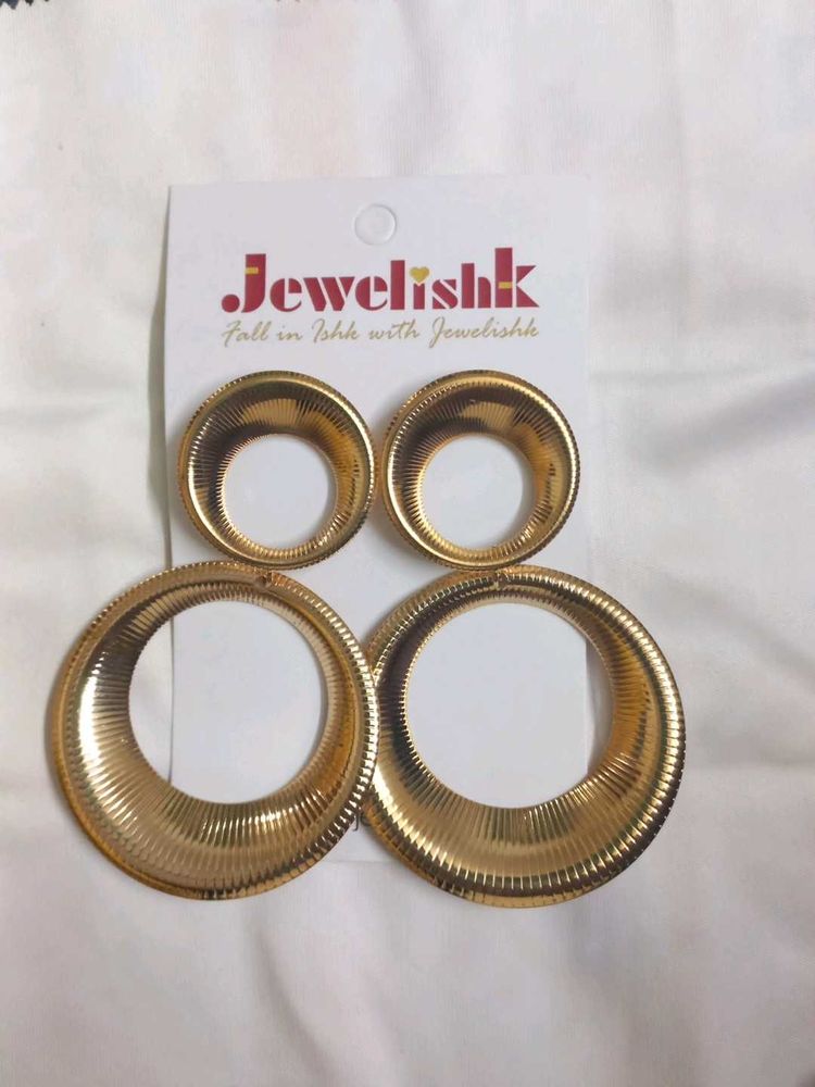 Brand NEW Gold Double Hoop Earrings