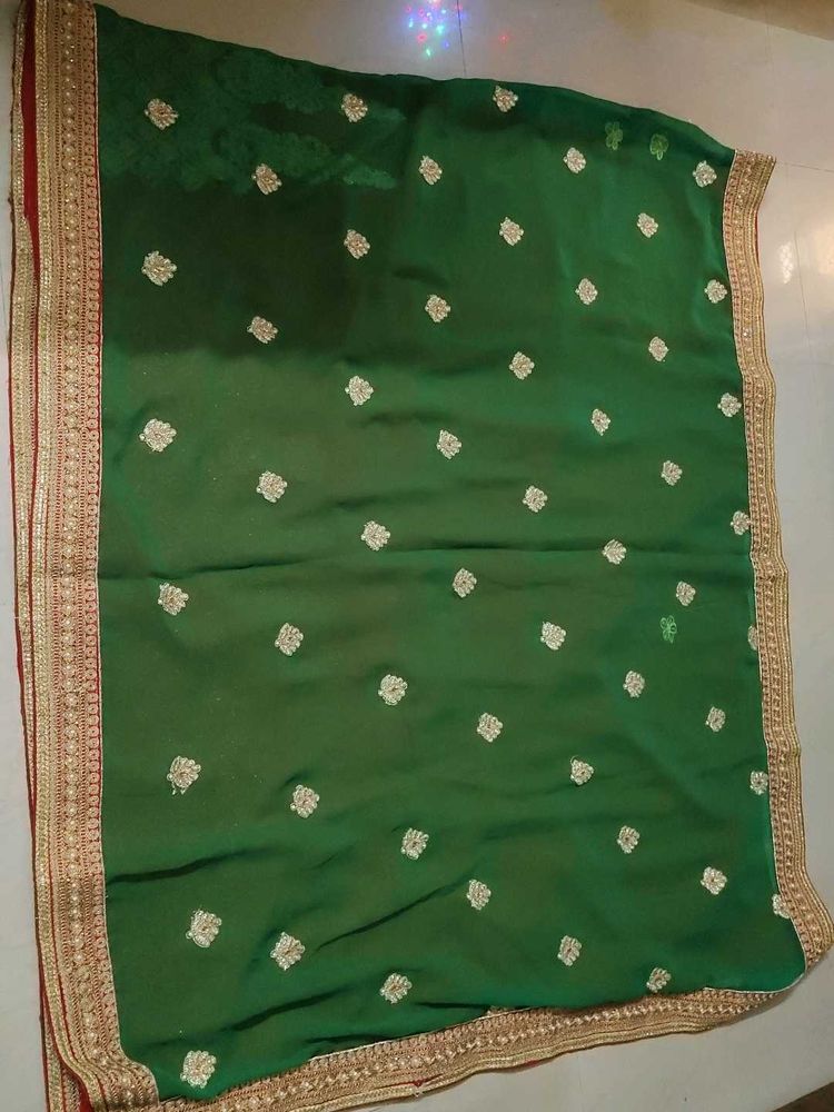 Red Green Colour Saree