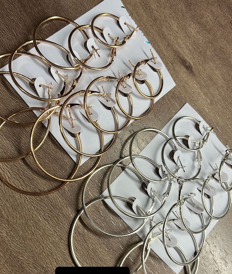 anti tarnish hoop earrings 12 pieces