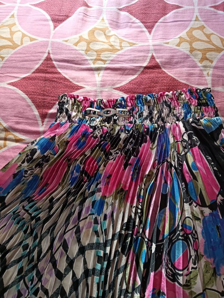 Colorful Pleated Skirt