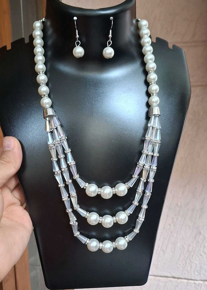 Imitation Pearl Necklace Set