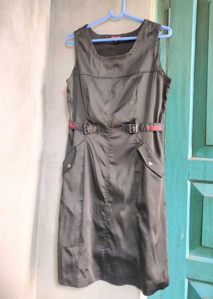 Prada 90&#39;s Vintage Sports Black Nylon Dress
