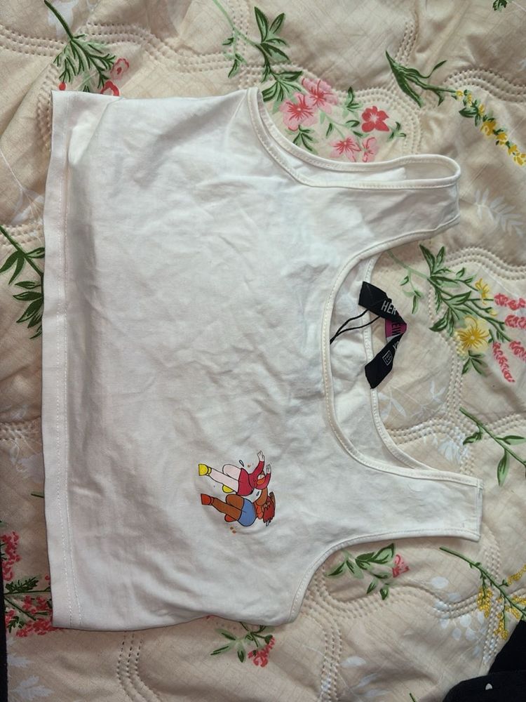 Cute White Graphic Tank Top