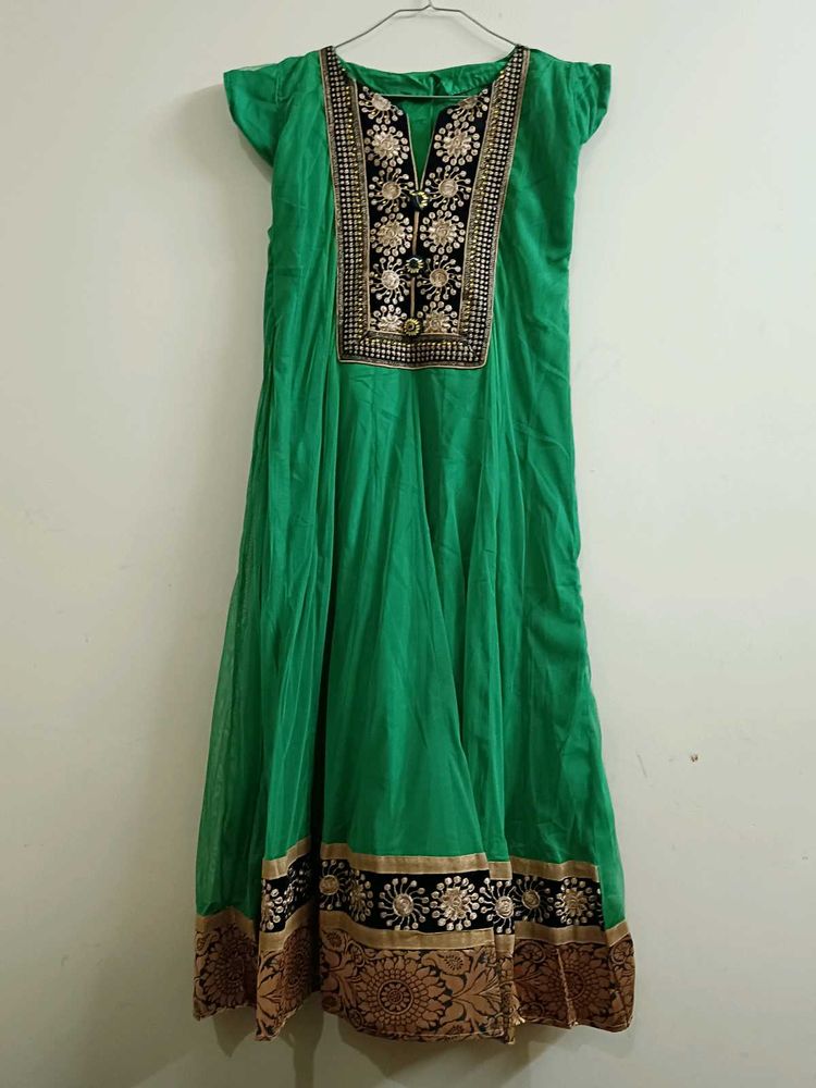 Three Piece Green Wedding Anarkali