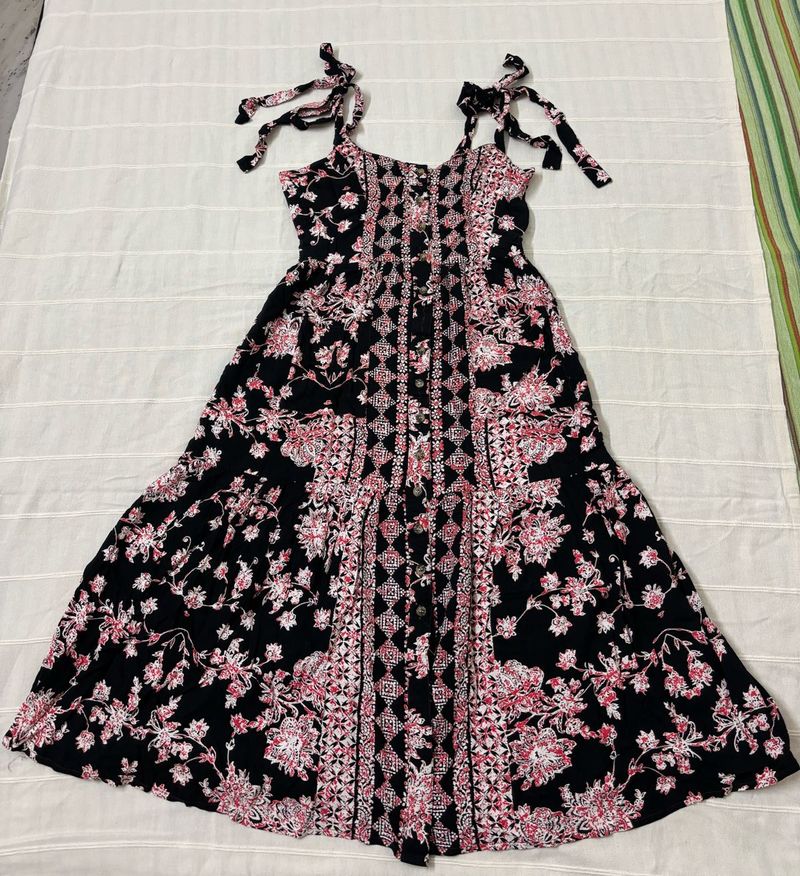 Floral Print Tie Strap Sundress