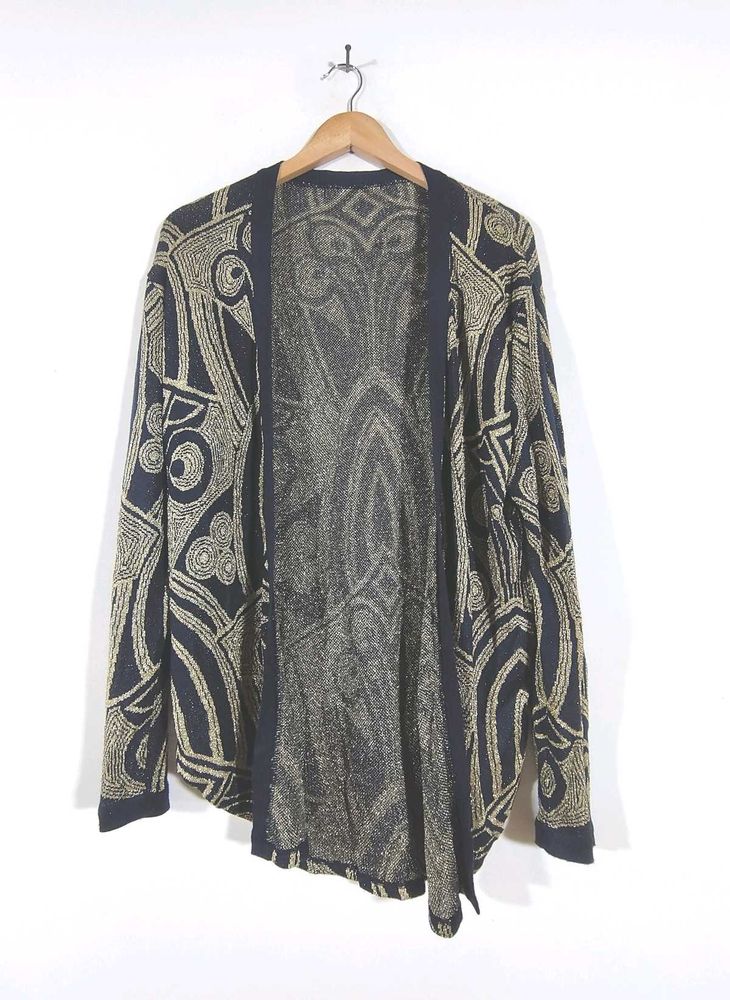 Black And Gold Print Shrug