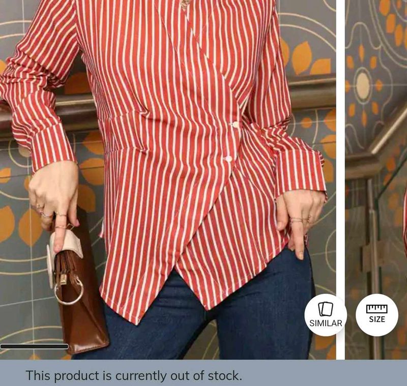 Shein Spread Collar Wrap Style Handkerchief Hem Sh