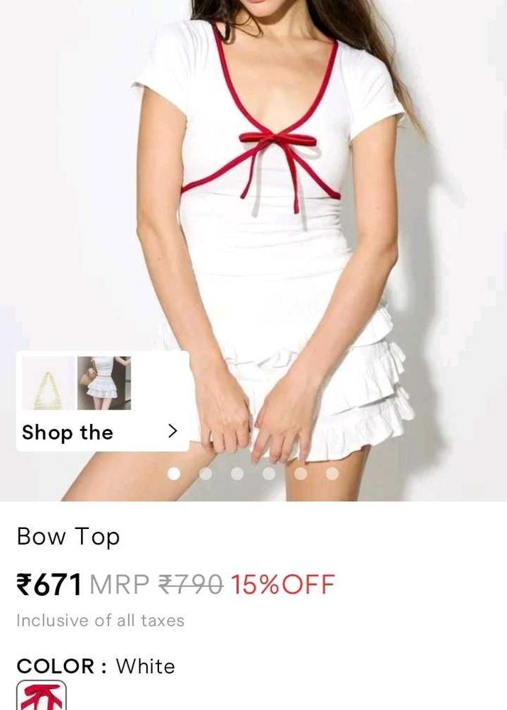 Cute White Bow Top