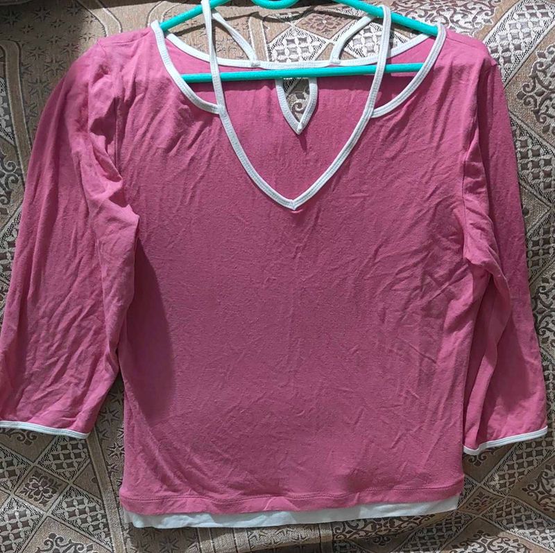 Pink 3/4 Sleeve Top