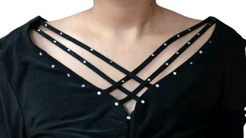 Unique Black Embellished Top