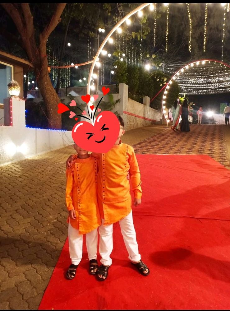 Kids&#39; Festive Orange Kurta Set