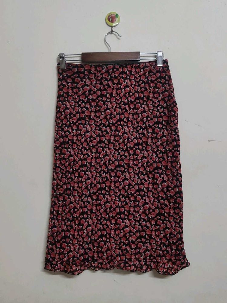 mesh floral skirt