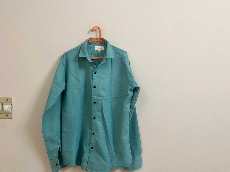 Men’s Teal Blue Formal Shirt – Full Sleeves