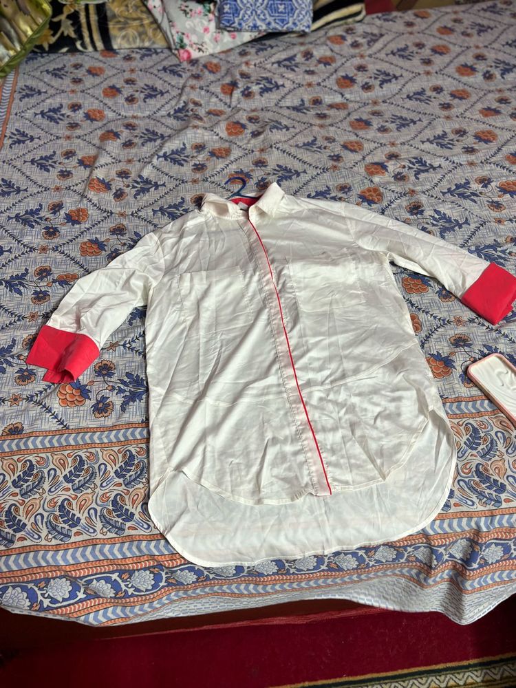 White &amp; Red Shirt