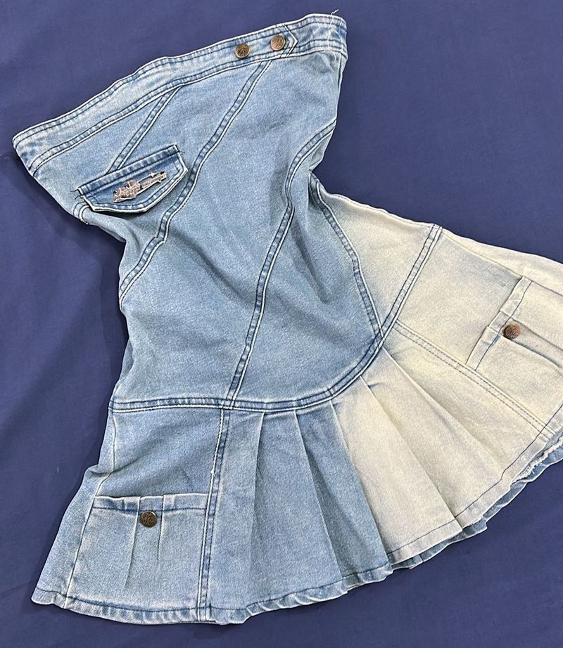 sleeveless denim mini dress