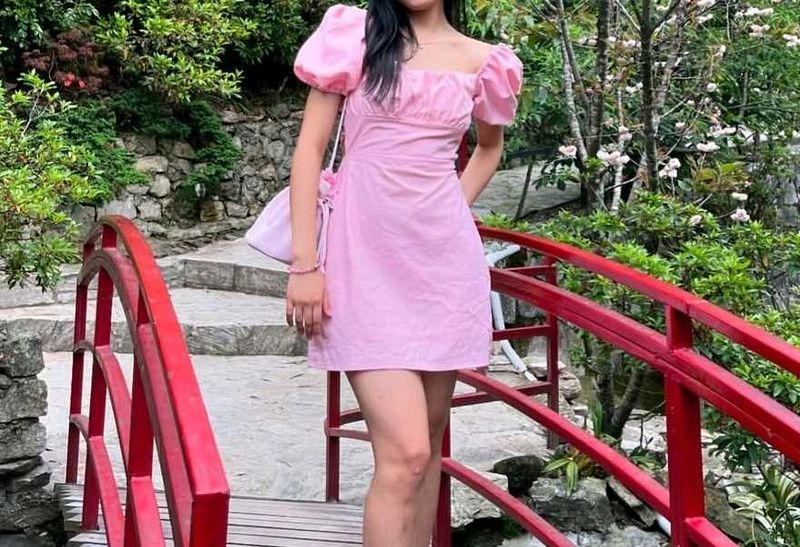 Pink Puff Sleeve Dress