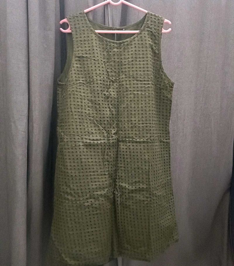 Beautiful Olive Green Cutout Dress