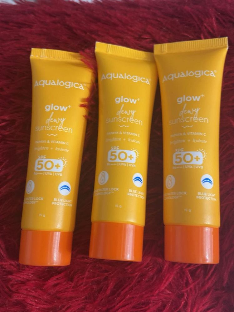 Glow Dewey Sunscreen SPF 50 3 Tube Set