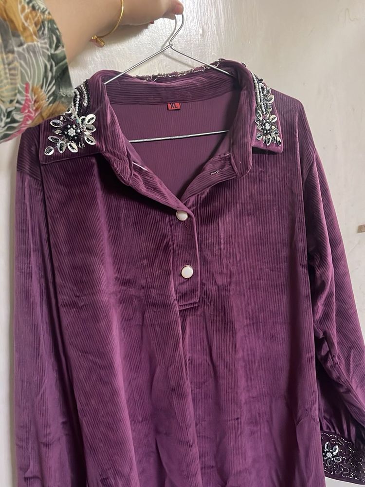 Elegant Purple Velvet Top