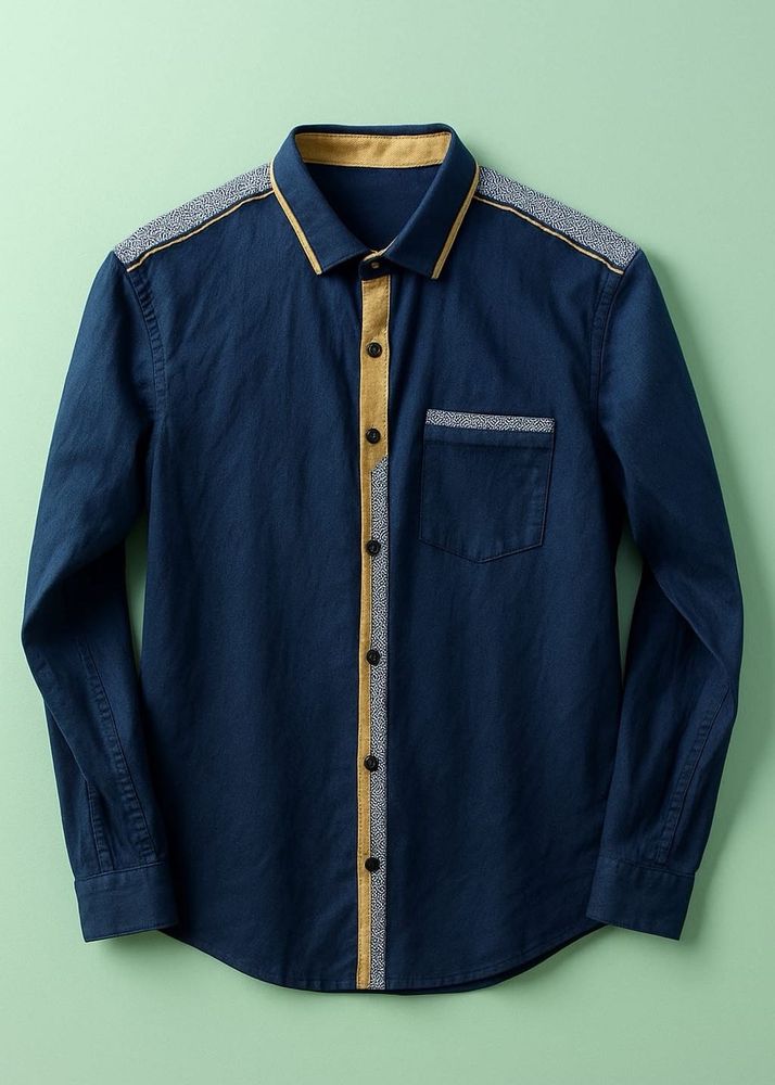 Stylish party wear  Navy Blue Shirt