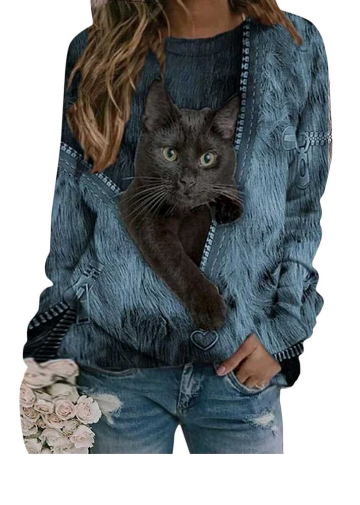 Sweatshirt  3D Print Cat Pattern T-shirt Top Casua