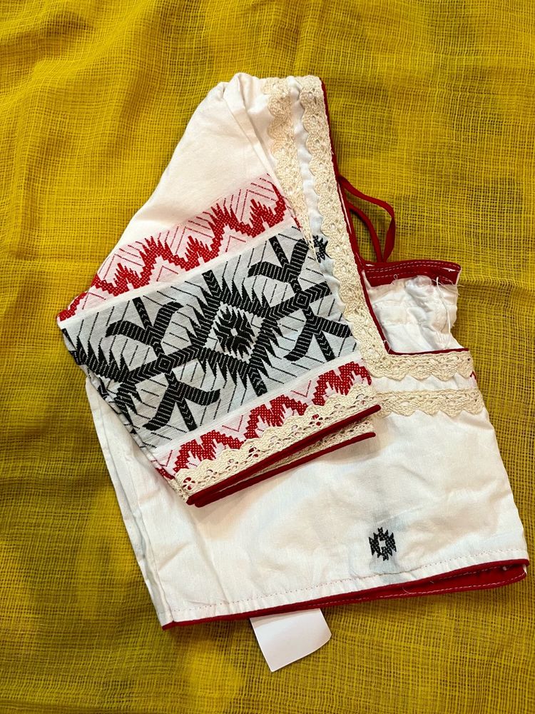 Lace Jamdani Blouse Kolkata style