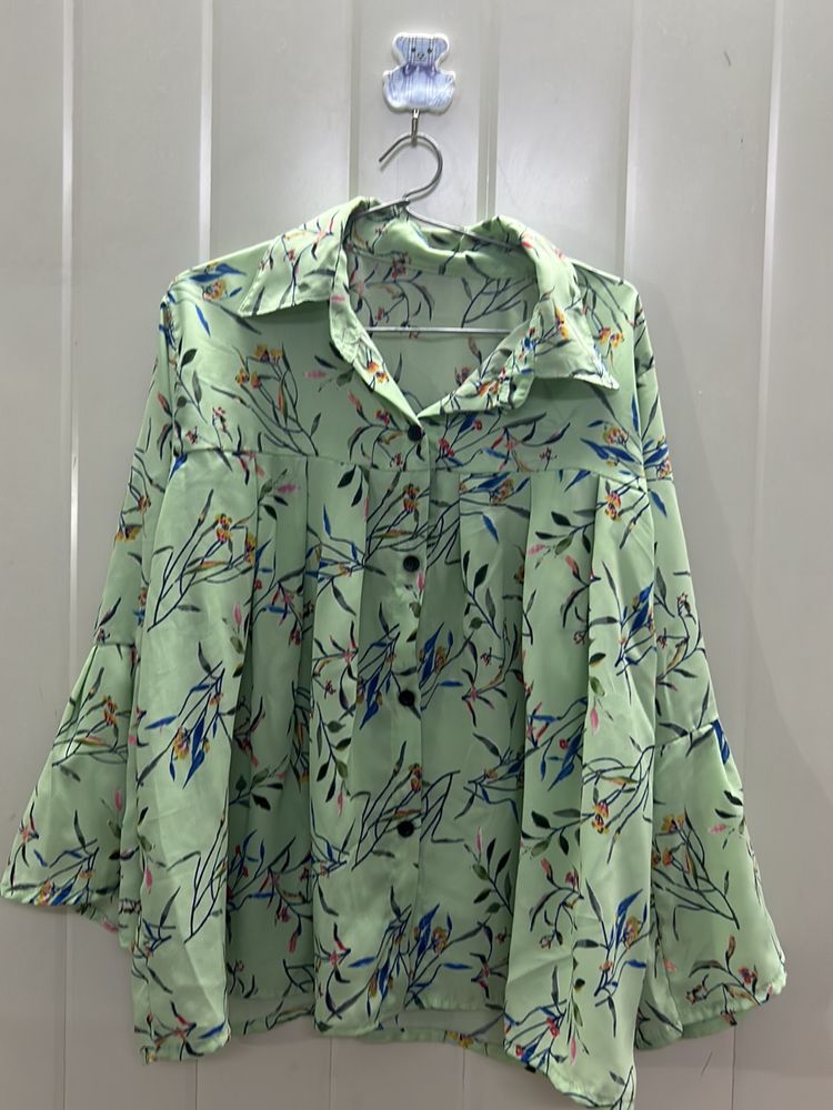 Green Floral Top