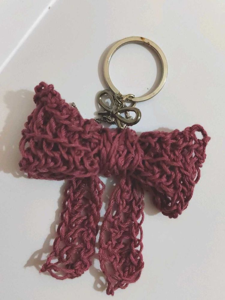 Crochet Bow Keychain