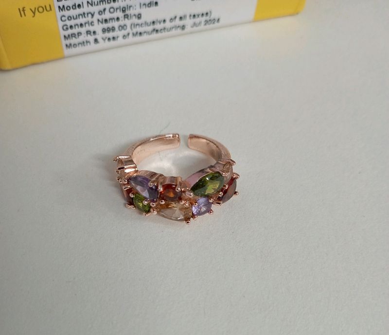 Rose Gold Plated Zirconia Ring