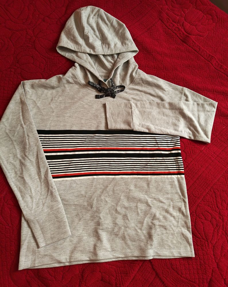TEAMSPIRIT solid Grey Hooded Jumper