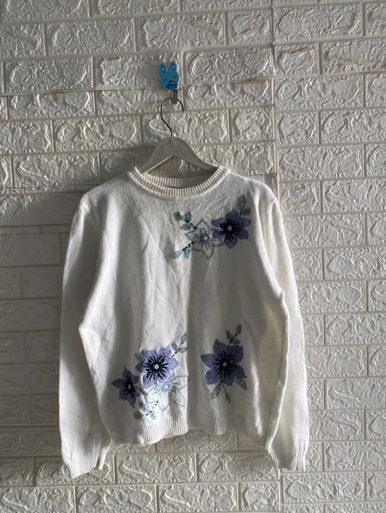 Floral Embroidered Sweater