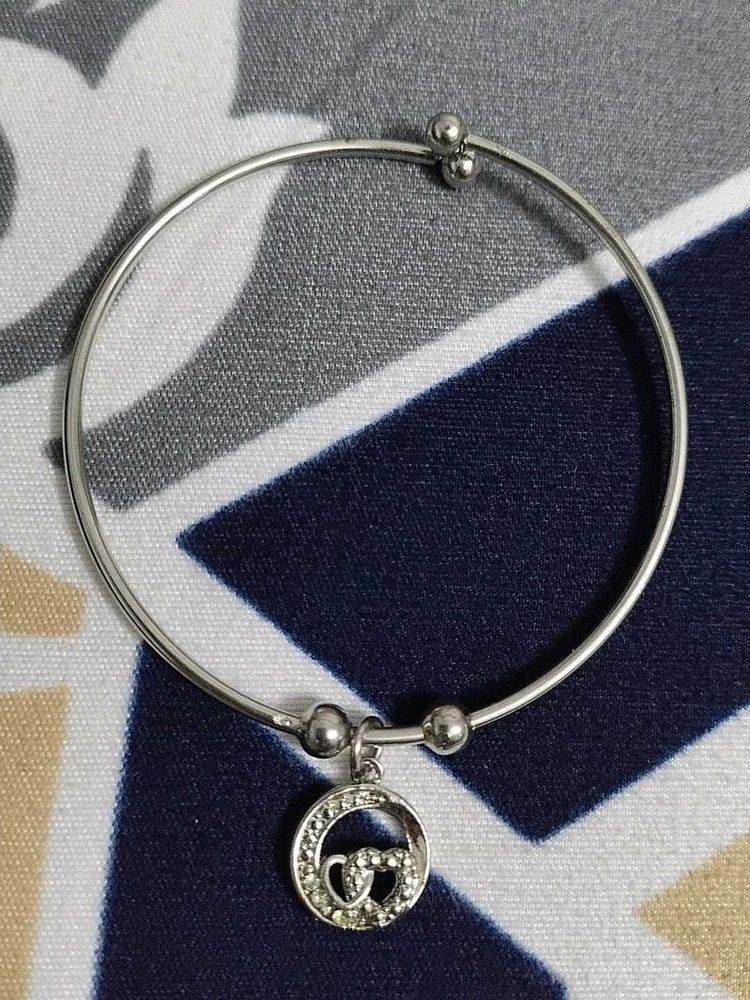 Silver Tone Charm Bangle