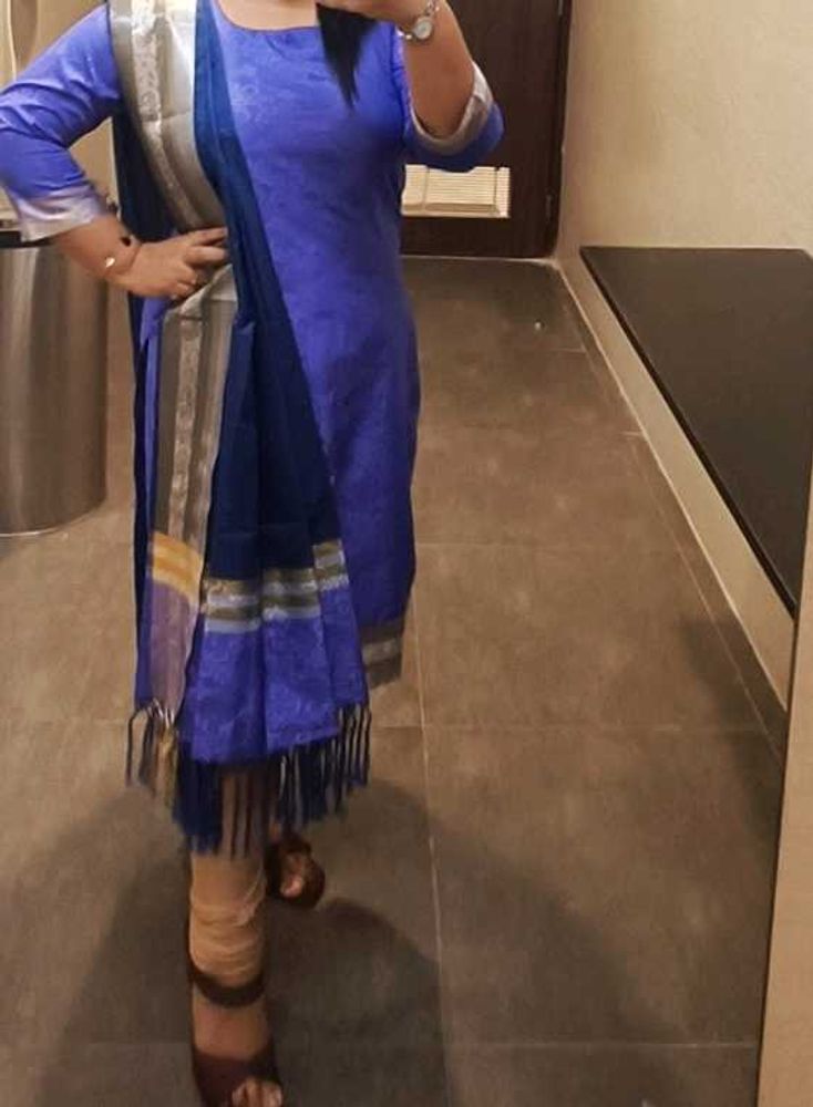 Mysore Silk Kurta With Dupatta -70% Off