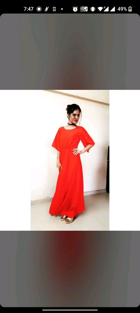 Red gown with beautiful back