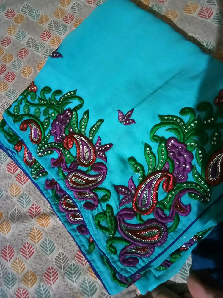 Beautifull Ambroidary Saree